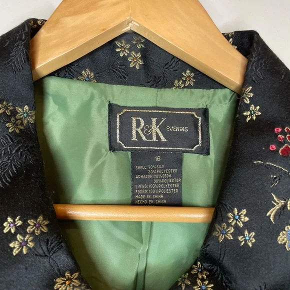 R&K EVENING : 100% Silk Evening Jacket - Picture 3 of 4